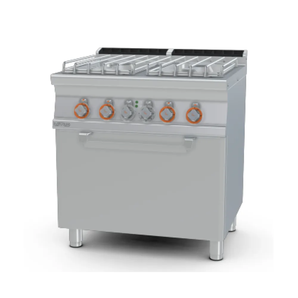 Gāzes plīts ar elektrisko cepeškrāsni, 4 degļi 70 CF4-78GPE (08690860)