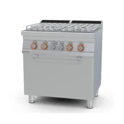 Gāzes plīts ar elektrisko cepeškrāsni, 4 degļi 70 CF4-78GPE