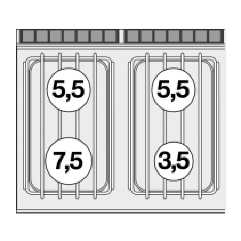 Gāzes plīts ar elektrisko cepeškrāsni, 4 degļi 70 CF4-78GPE (08690860)