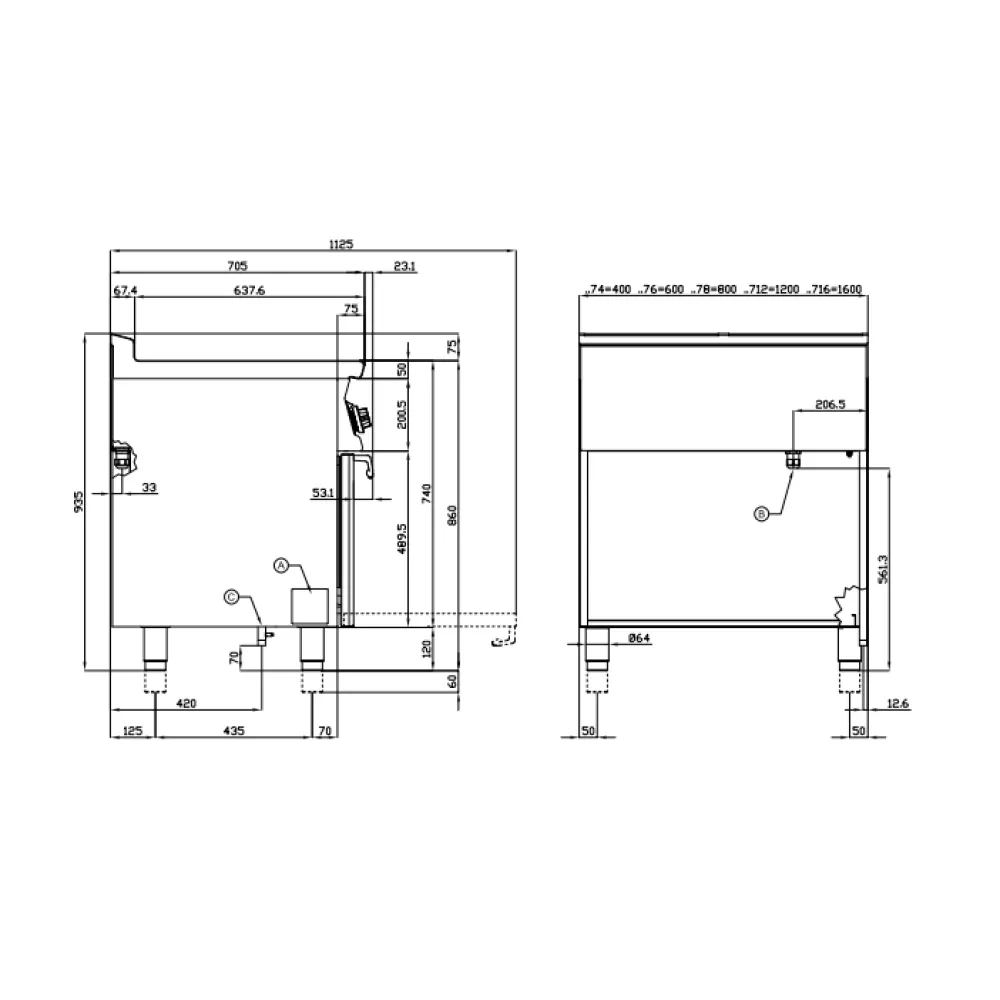 Gāzes plīts ar elektrisko cepeškrāsni, 4 degļi 70 CF4-78GPE (08690860)