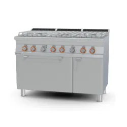 Gāzes plīts ar elektrisko cepeškrāsni, 6 degļi 70 CF6-712GPEV