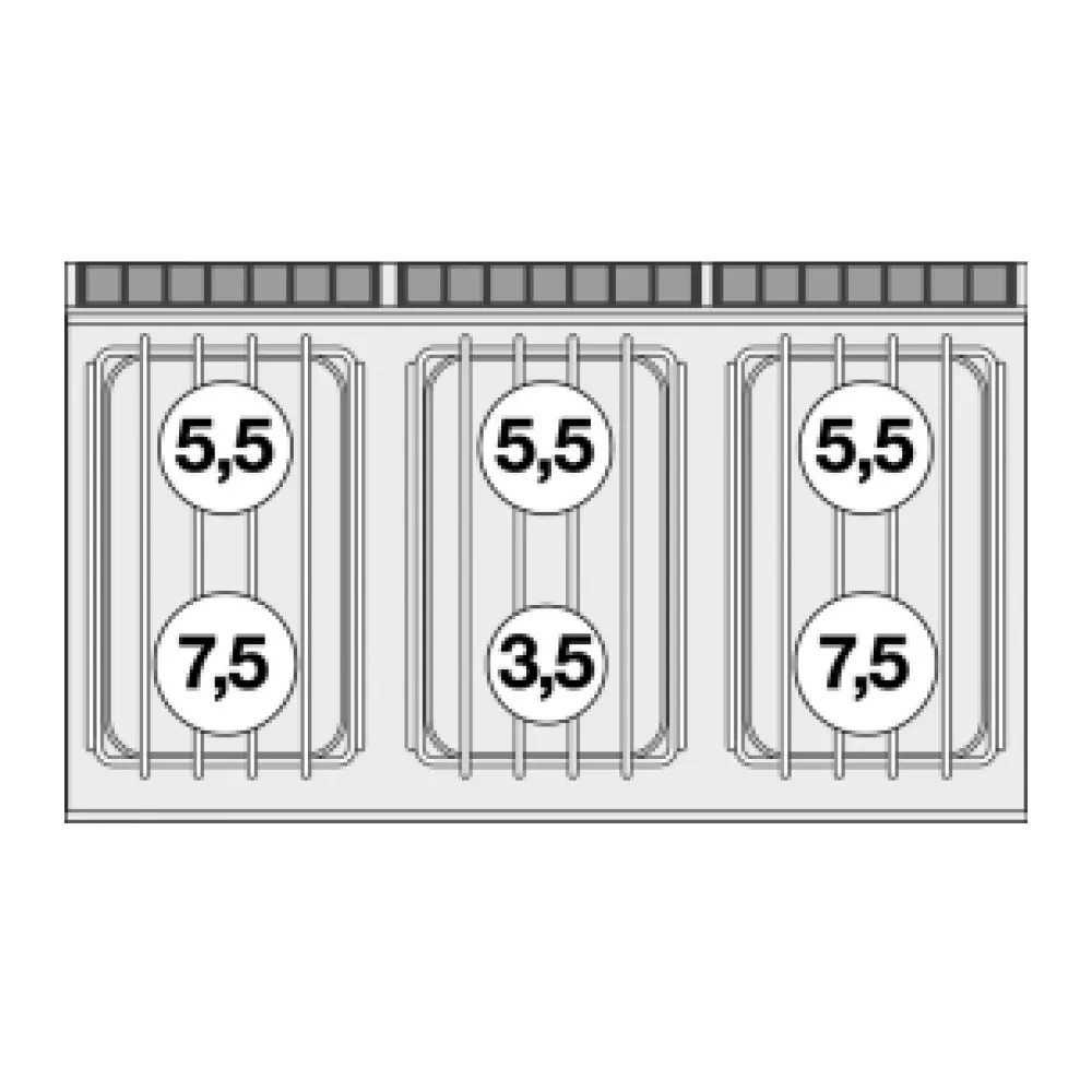 Gāzes plīts ar elektrisko cepeškrāsni, 6 degļi 70 CF6-712GPEV (08691261)