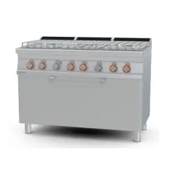 Gāzes plīts ar elektrisko cepeškrāsni, 6 degļi 70 CF6-712GPE