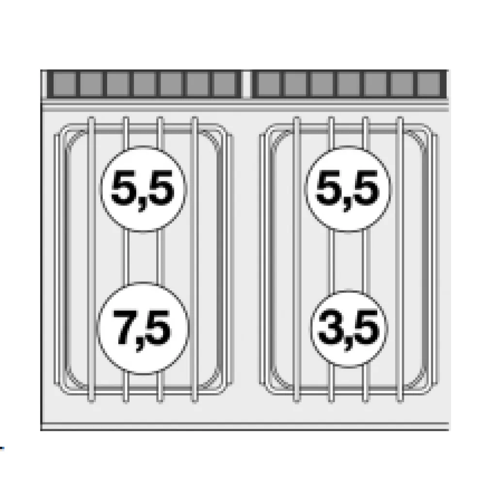 Gāzes plīts ar elektrisko cepeškrāsni MULTIFUNCTION, 4 degļi 70 CFV4-78GPE (08800860)