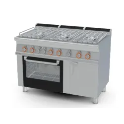 Gāzes plīts ar elektrisko cepeškrāsni MULTIFUNCTION, 6 degļi 70 CFV6-712GPEV/V