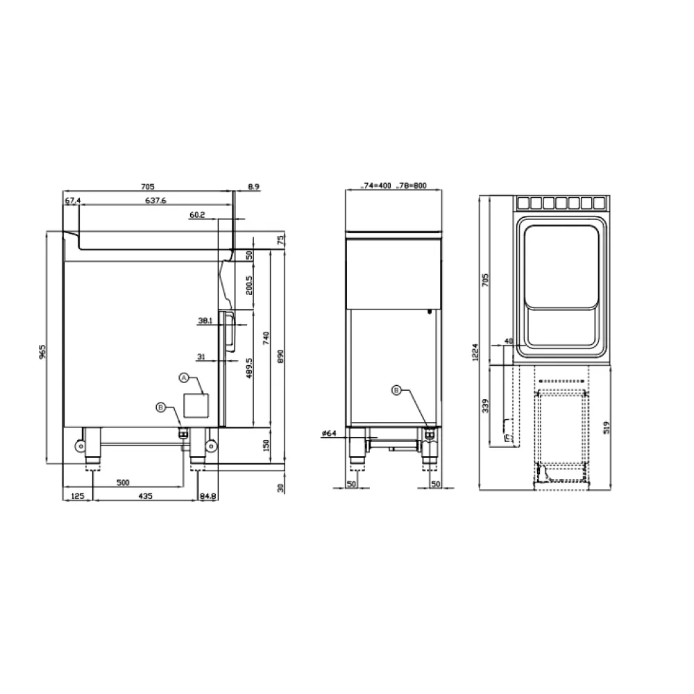 Elektriskais fritieris ar neitrālo skapi TouchScreen 18L 70 F18-74ETDP (0815A431)