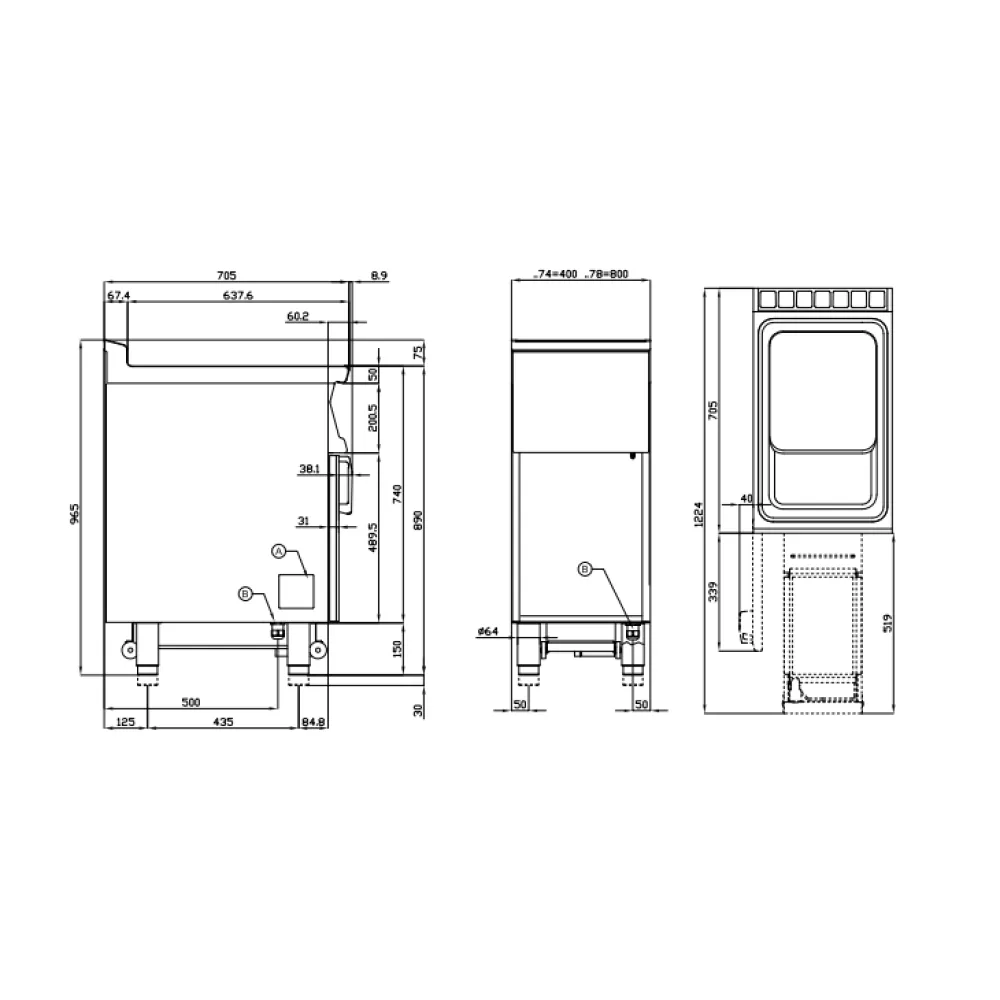 Elektriskais fritieris ar neitrālo skapi TouchScreen 18+18L 70 F2/18-78ETD (0815A432)